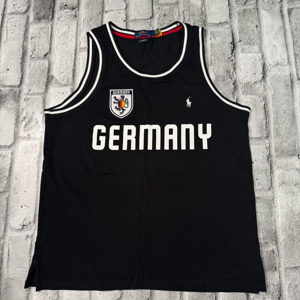 Polo Ralph Lauren Germany Jersey Men's Sz Medium Black Classic Fit Crest Logo
